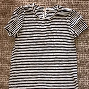 J. Crew Tops - J. Crew Short Sleeve Stripe T w/ Back Zipper J. Crew Tops - J. Crew Short Sleeve Stripe T w/ Back Zipper